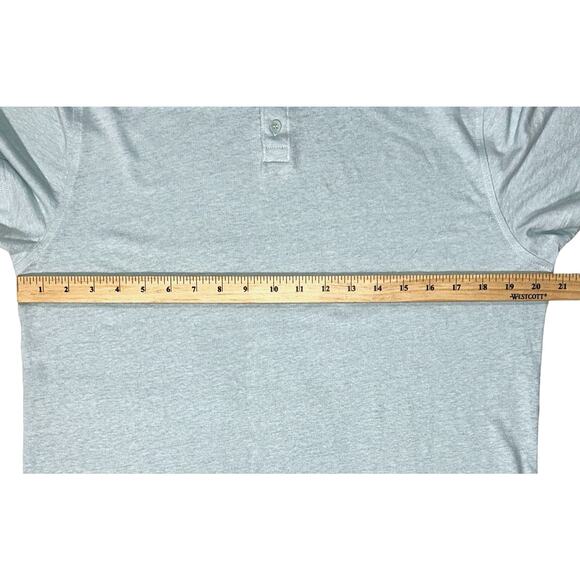 NWT Onia Linen Blend Short Sleeve Misty Blue Jersey Polo Shirt Large - Picture 4 of 8